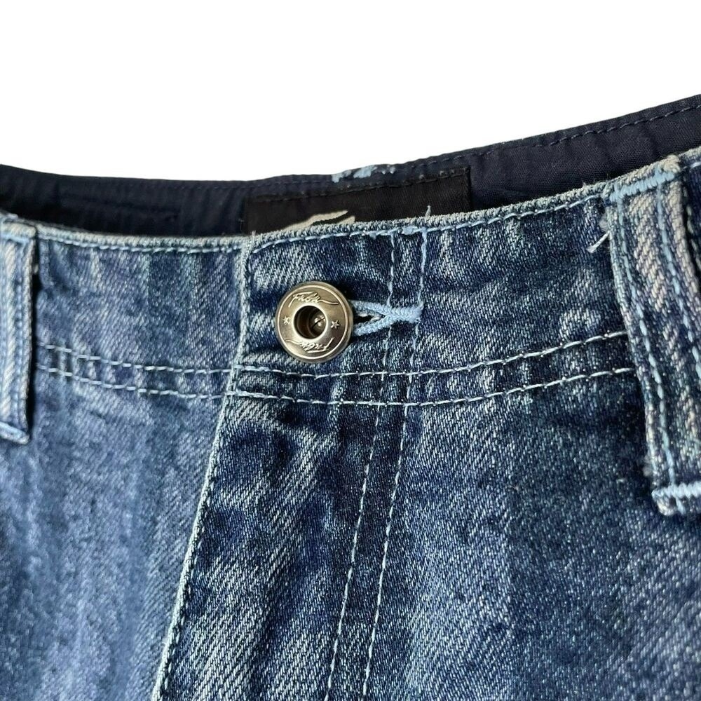 Fubu Women's Vintage Y2K Wide Straight Leg Medium Wash Stiped Jeans Size 12 - Picture 5 of 9